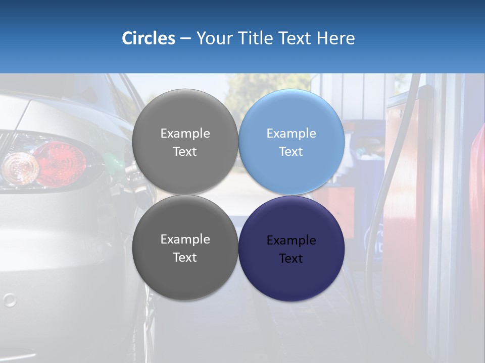 A Car Refueling At A Gas Station With A Gas Pump PowerPoint Template