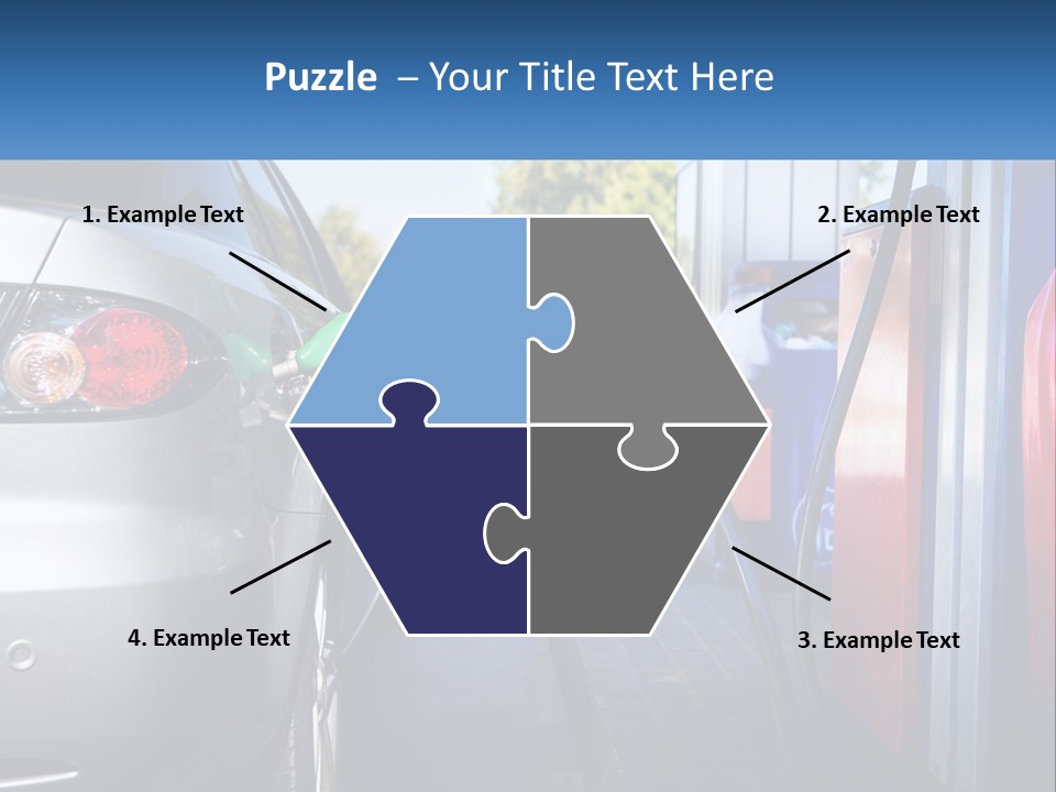 A Car Refueling At A Gas Station With A Gas Pump PowerPoint Template