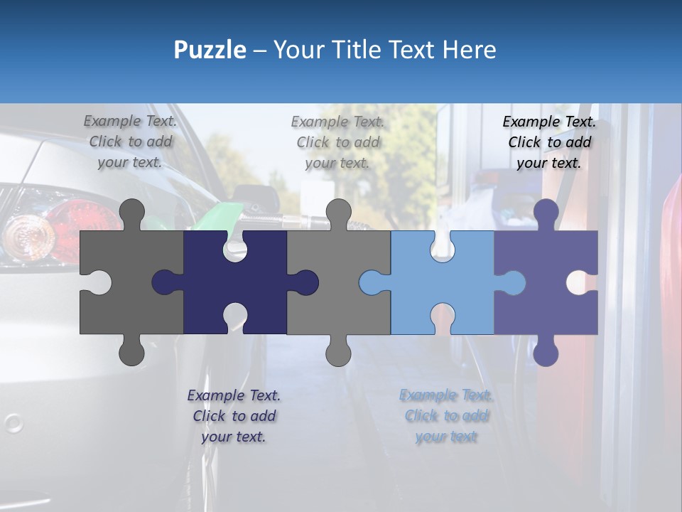 A Car Refueling At A Gas Station With A Gas Pump PowerPoint Template