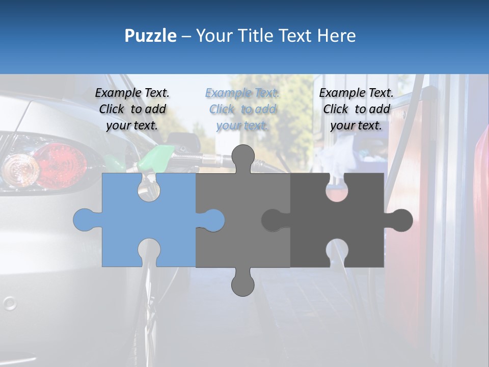 A Car Refueling At A Gas Station With A Gas Pump PowerPoint Template