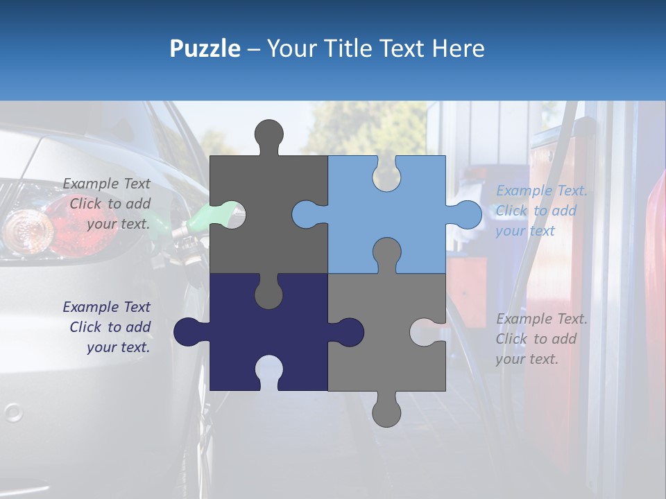 A Car Refueling At A Gas Station With A Gas Pump PowerPoint Template