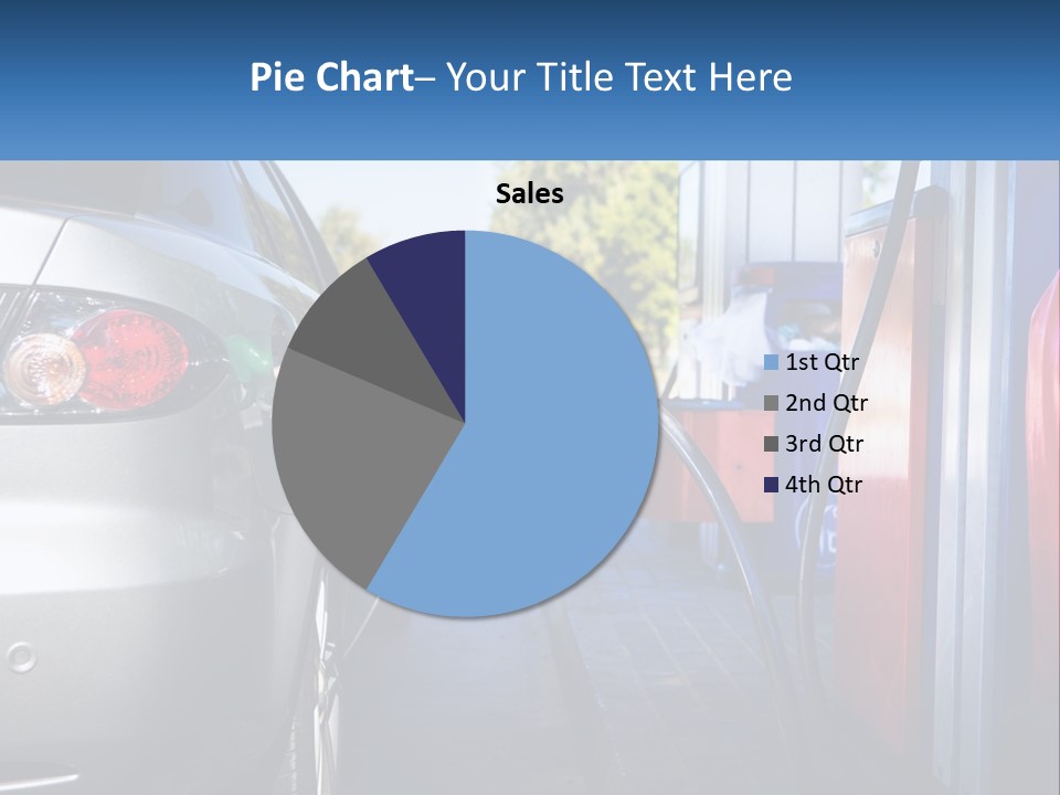 A Car Refueling At A Gas Station With A Gas Pump PowerPoint Template