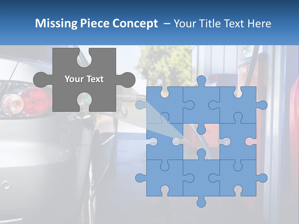 A Car Refueling At A Gas Station With A Gas Pump PowerPoint Template