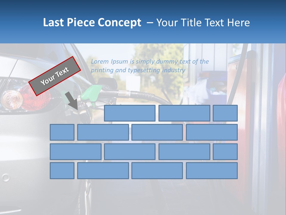 A Car Refueling At A Gas Station With A Gas Pump PowerPoint Template