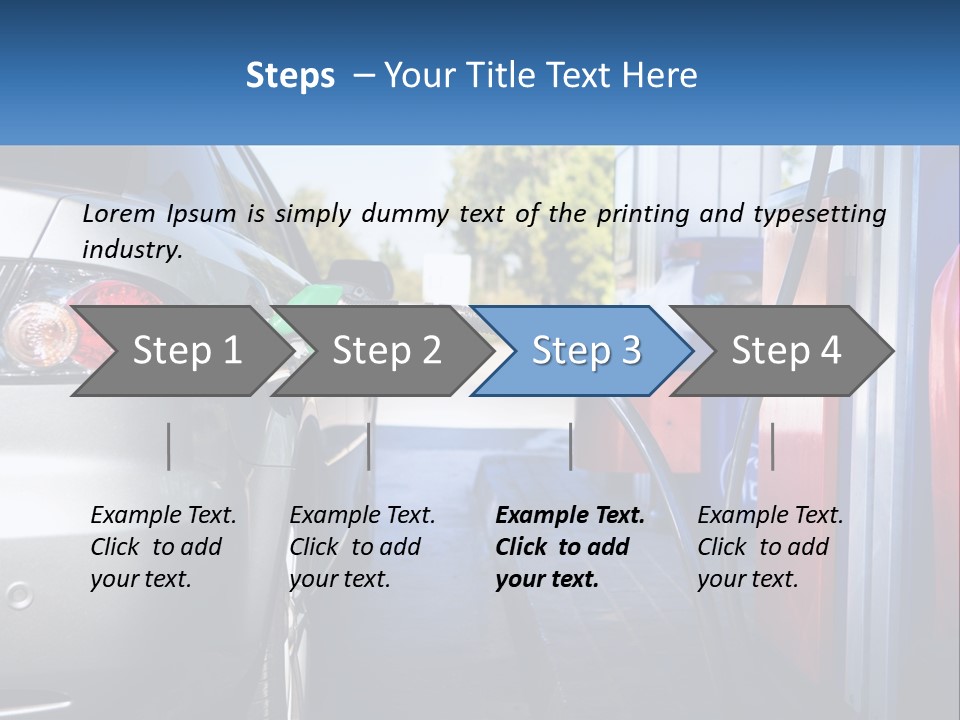 A Car Refueling At A Gas Station With A Gas Pump PowerPoint Template