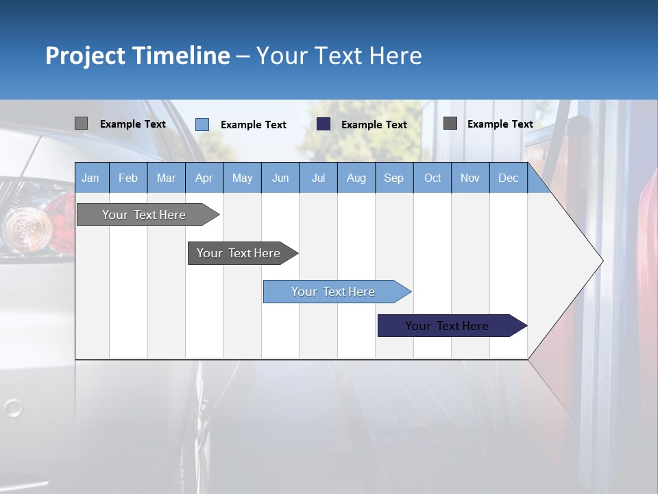 A Car Refueling At A Gas Station With A Gas Pump PowerPoint Template