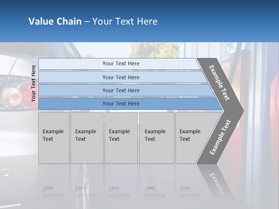 A Car Refueling At A Gas Station With A Gas Pump PowerPoint Template