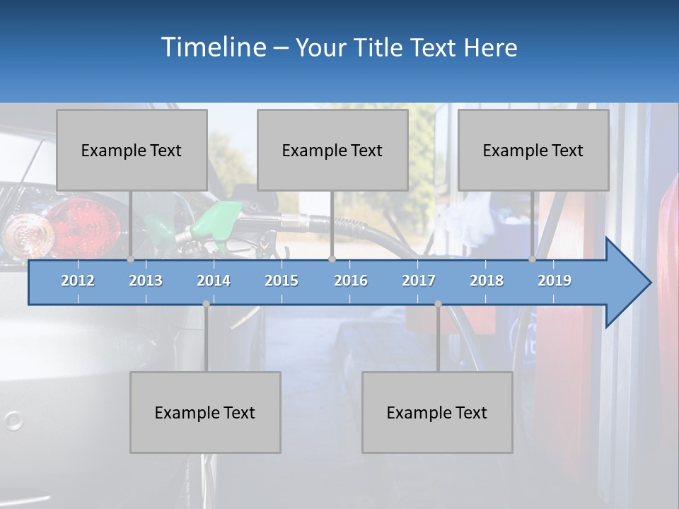 A Car Refueling At A Gas Station With A Gas Pump PowerPoint Template