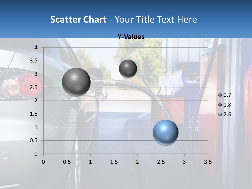 A Car Refueling At A Gas Station With A Gas Pump PowerPoint Template