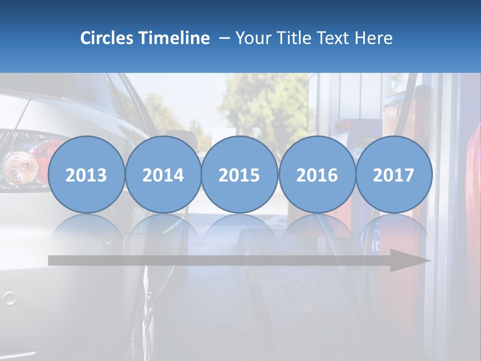 A Car Refueling At A Gas Station With A Gas Pump PowerPoint Template