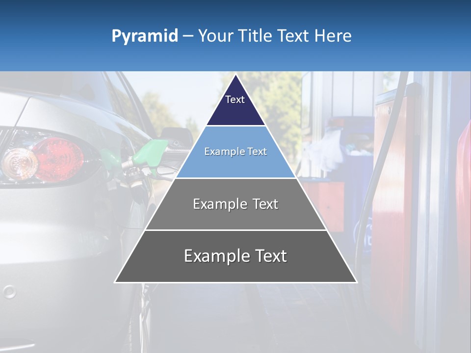A Car Refueling At A Gas Station With A Gas Pump PowerPoint Template