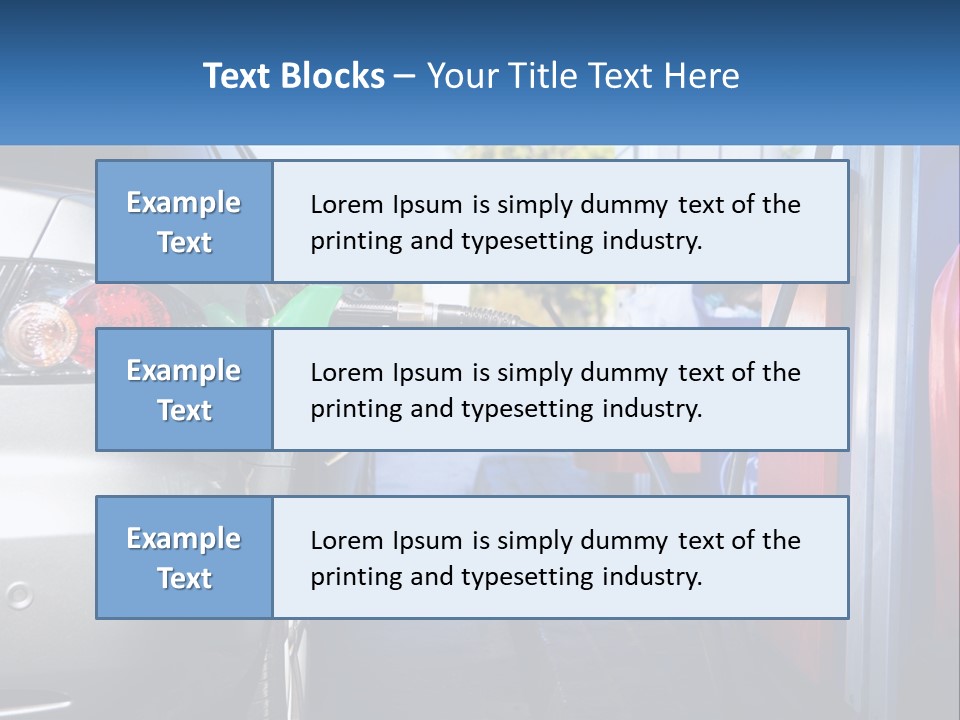 A Car Refueling At A Gas Station With A Gas Pump PowerPoint Template