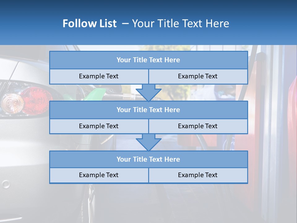 A Car Refueling At A Gas Station With A Gas Pump PowerPoint Template
