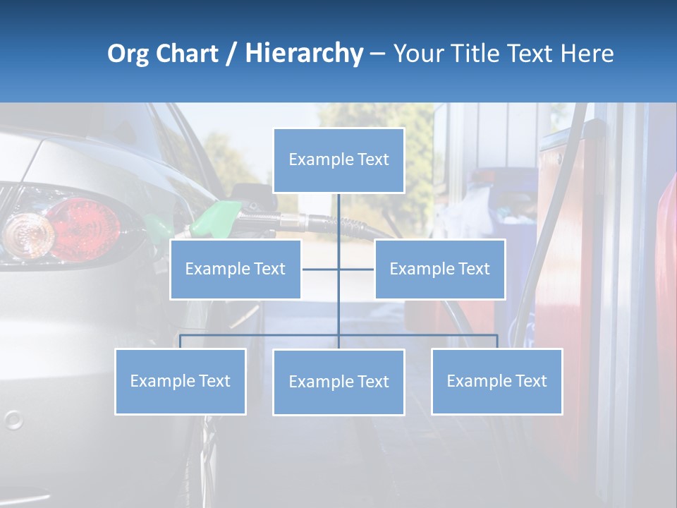A Car Refueling At A Gas Station With A Gas Pump PowerPoint Template