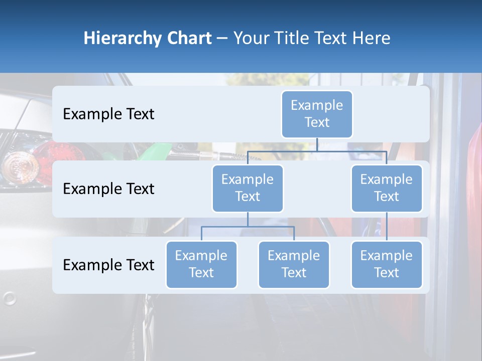 A Car Refueling At A Gas Station With A Gas Pump PowerPoint Template
