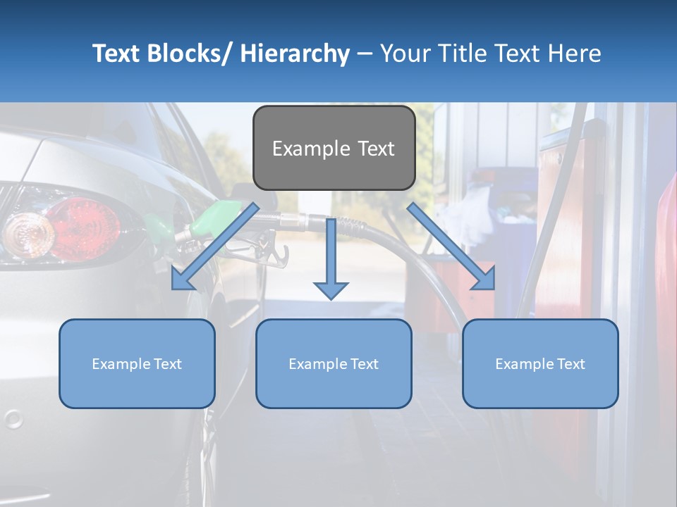 A Car Refueling At A Gas Station With A Gas Pump PowerPoint Template