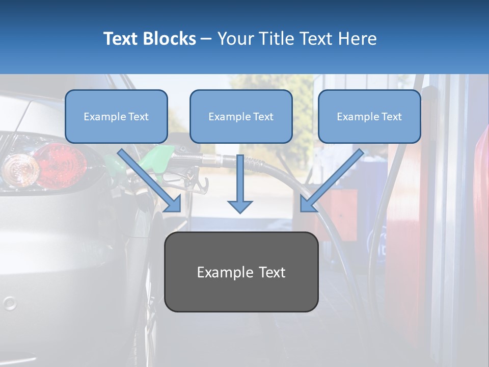 A Car Refueling At A Gas Station With A Gas Pump PowerPoint Template