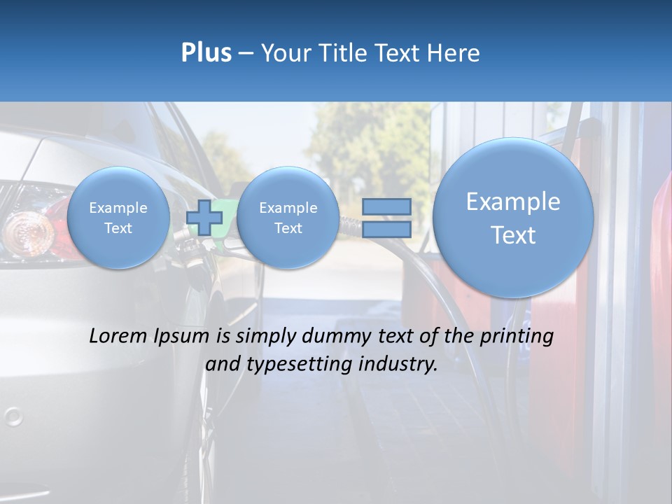 A Car Refueling At A Gas Station With A Gas Pump PowerPoint Template