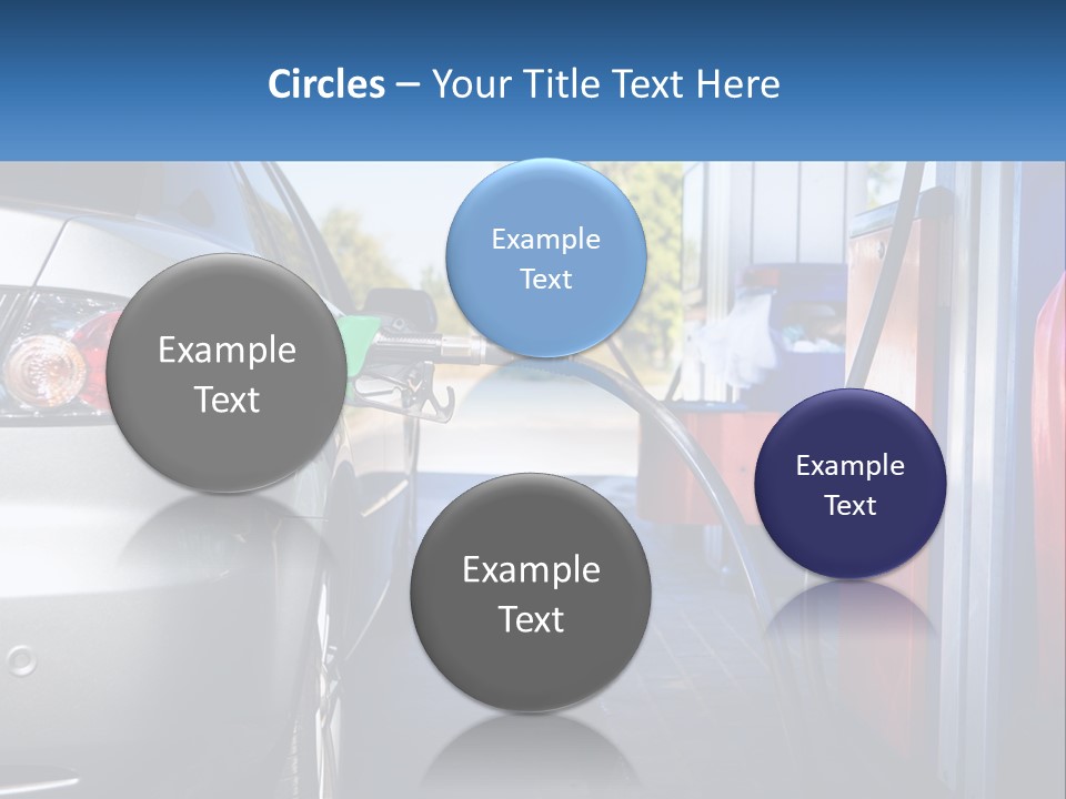 A Car Refueling At A Gas Station With A Gas Pump PowerPoint Template
