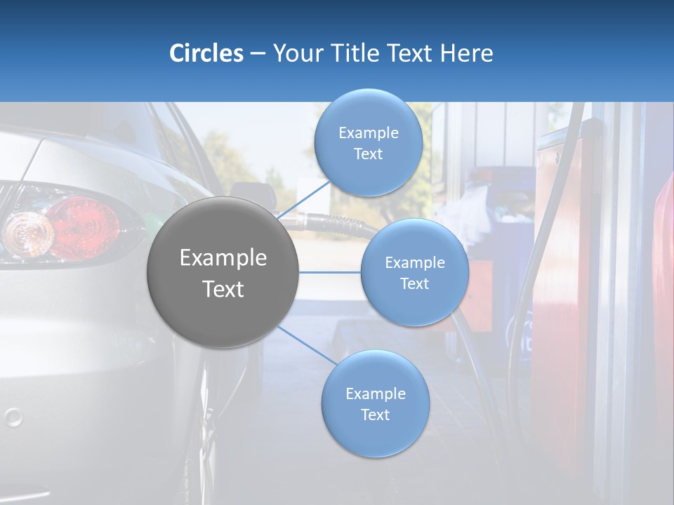 A Car Refueling At A Gas Station With A Gas Pump PowerPoint Template