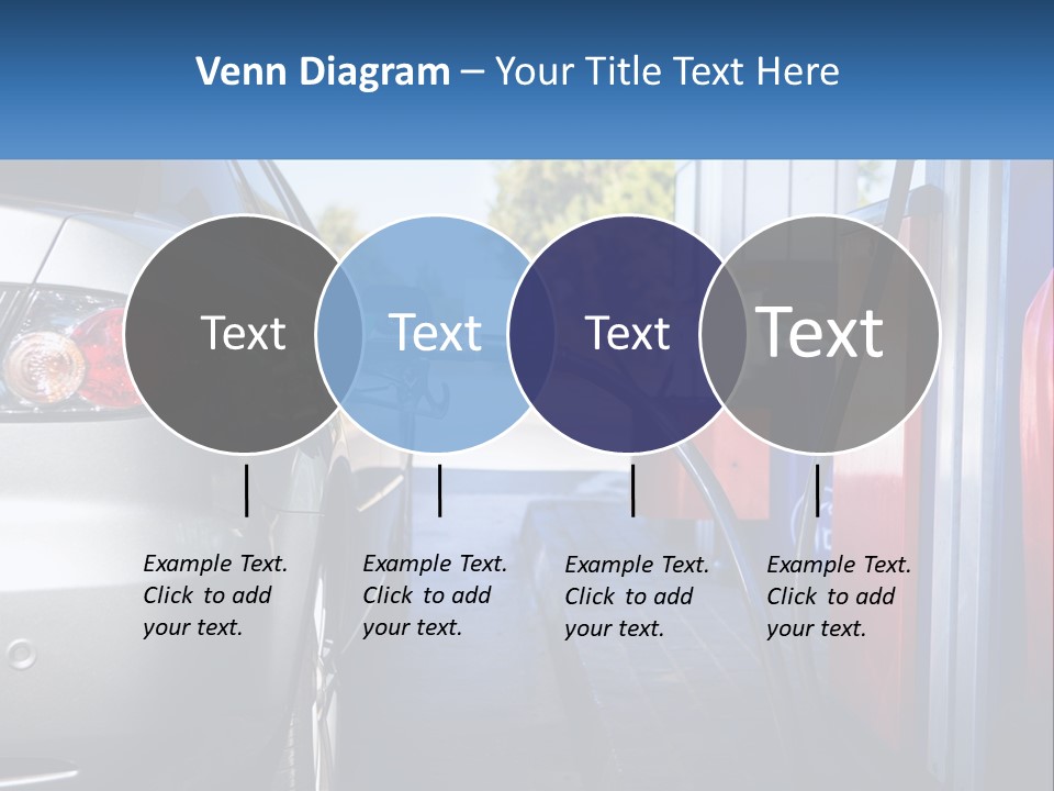 A Car Refueling At A Gas Station With A Gas Pump PowerPoint Template