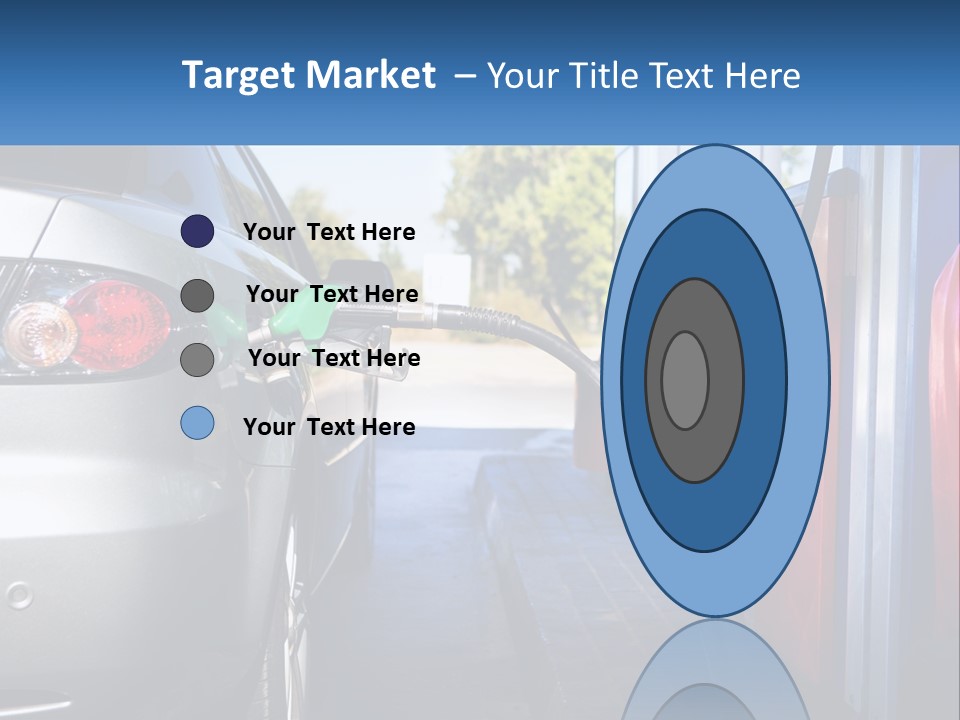 A Car Refueling At A Gas Station With A Gas Pump PowerPoint Template