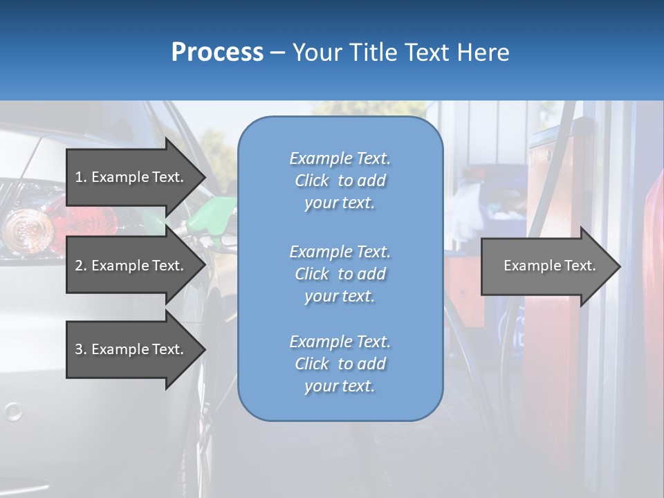 A Car Refueling At A Gas Station With A Gas Pump PowerPoint Template