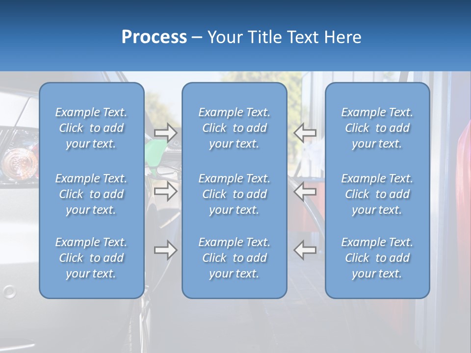 A Car Refueling At A Gas Station With A Gas Pump PowerPoint Template