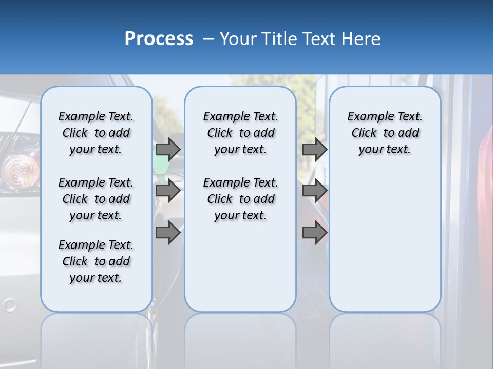 A Car Refueling At A Gas Station With A Gas Pump PowerPoint Template