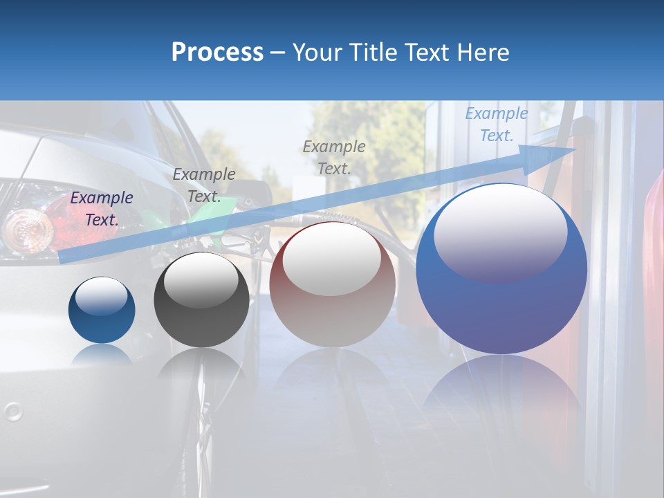 A Car Refueling At A Gas Station With A Gas Pump PowerPoint Template