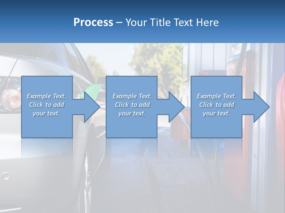 A Car Refueling At A Gas Station With A Gas Pump PowerPoint Template