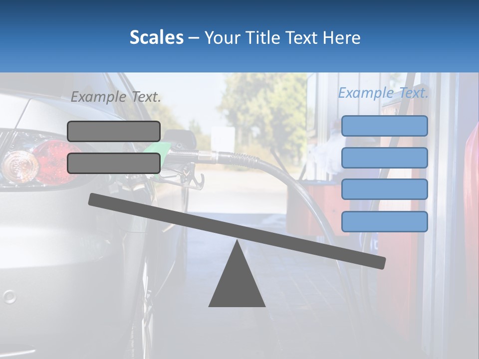 A Car Refueling At A Gas Station With A Gas Pump PowerPoint Template
