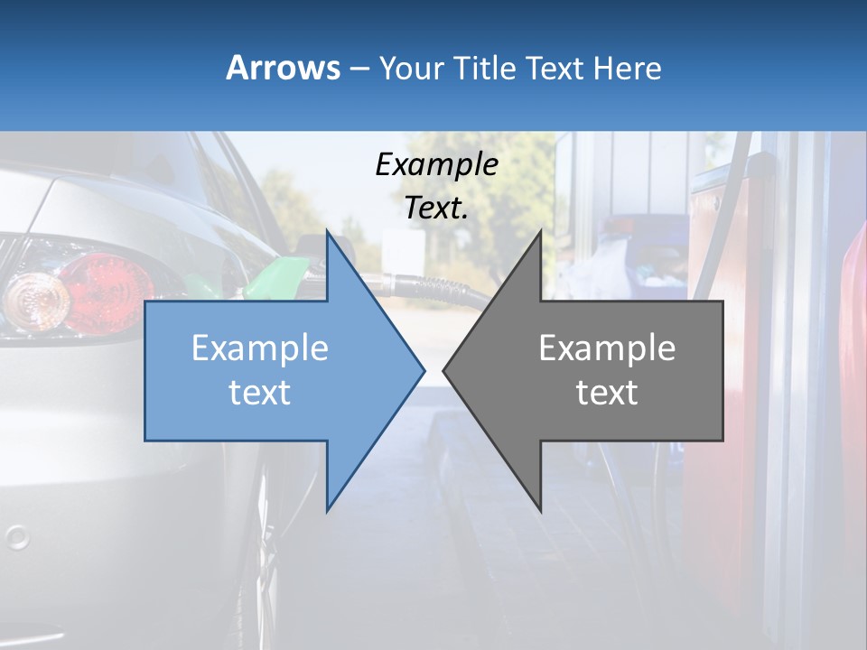 A Car Refueling At A Gas Station With A Gas Pump PowerPoint Template