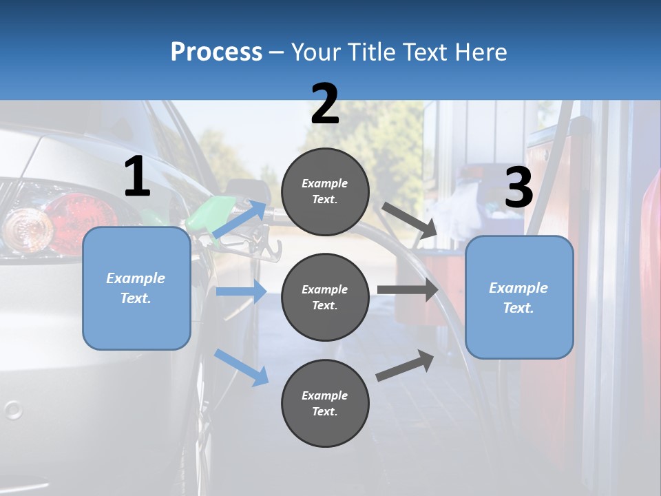 A Car Refueling At A Gas Station With A Gas Pump PowerPoint Template