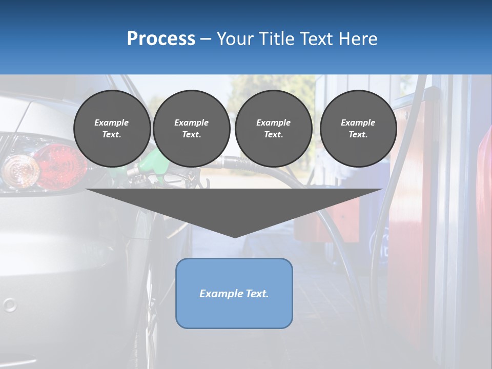 A Car Refueling At A Gas Station With A Gas Pump PowerPoint Template