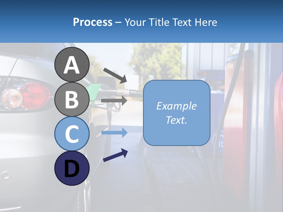 A Car Refueling At A Gas Station With A Gas Pump PowerPoint Template