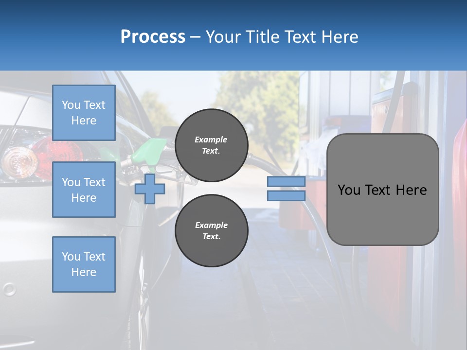 A Car Refueling At A Gas Station With A Gas Pump PowerPoint Template