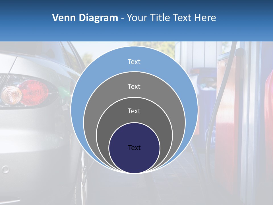 A Car Refueling At A Gas Station With A Gas Pump PowerPoint Template