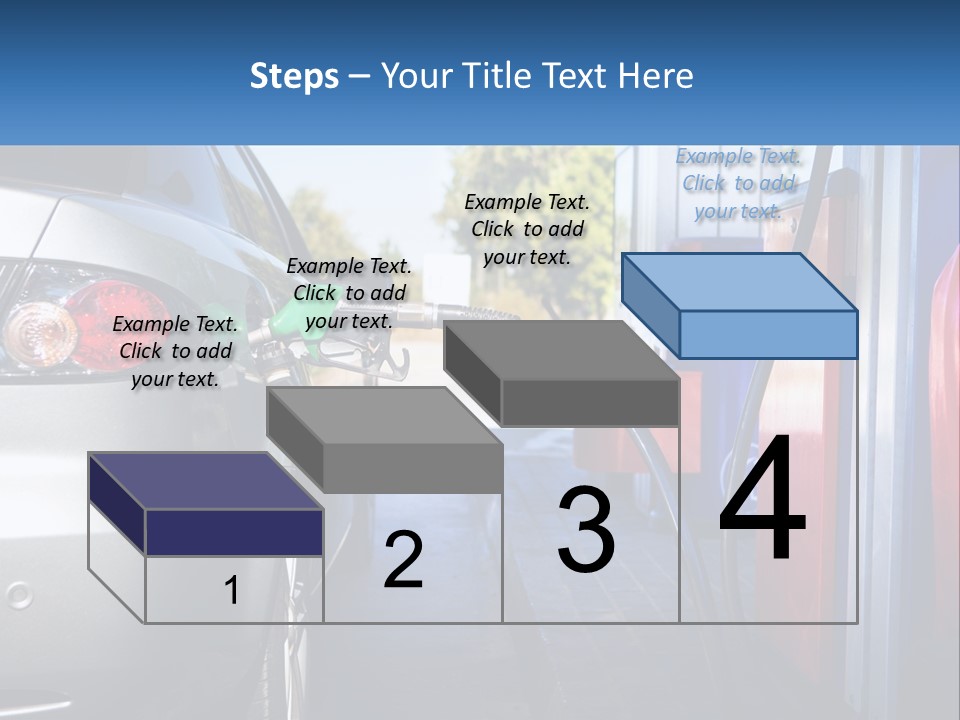 A Car Refueling At A Gas Station With A Gas Pump PowerPoint Template