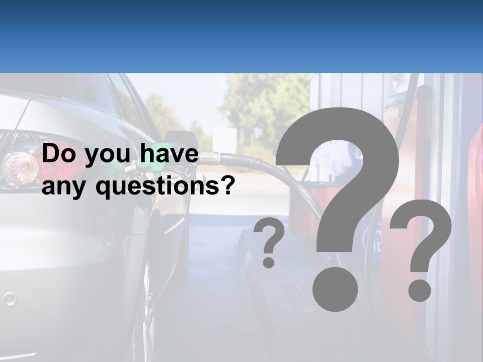 A Car Refueling At A Gas Station With A Gas Pump PowerPoint Template