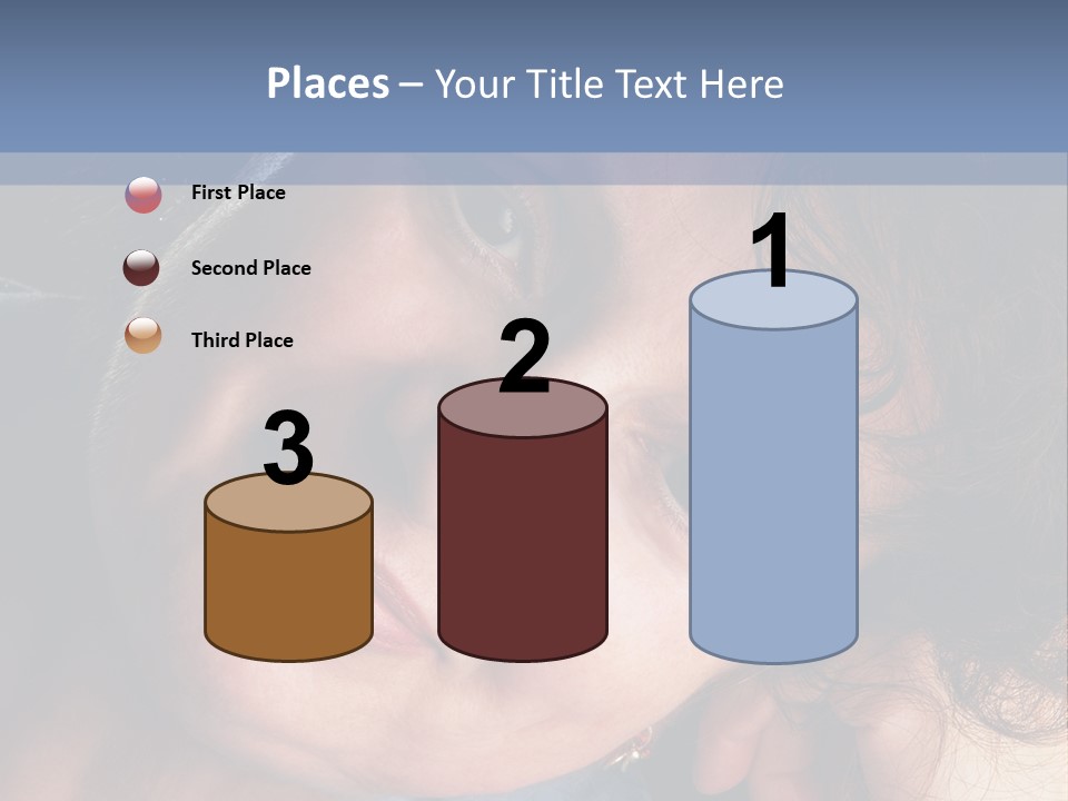 A Woman Is Smiling While Leaning Against A Wall PowerPoint Template