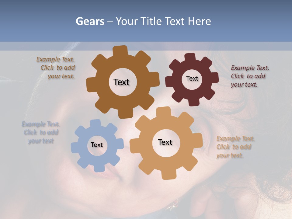 A Woman Is Smiling While Leaning Against A Wall PowerPoint Template