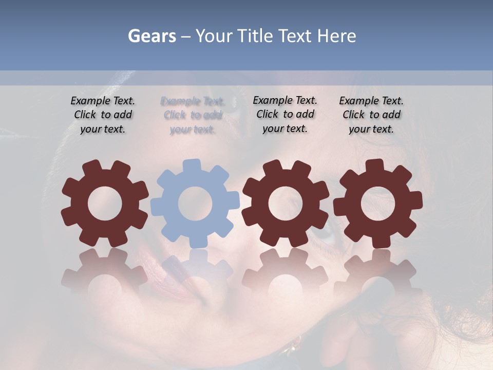 A Woman Is Smiling While Leaning Against A Wall PowerPoint Template