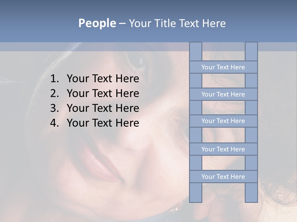 A Woman Is Smiling While Leaning Against A Wall PowerPoint Template