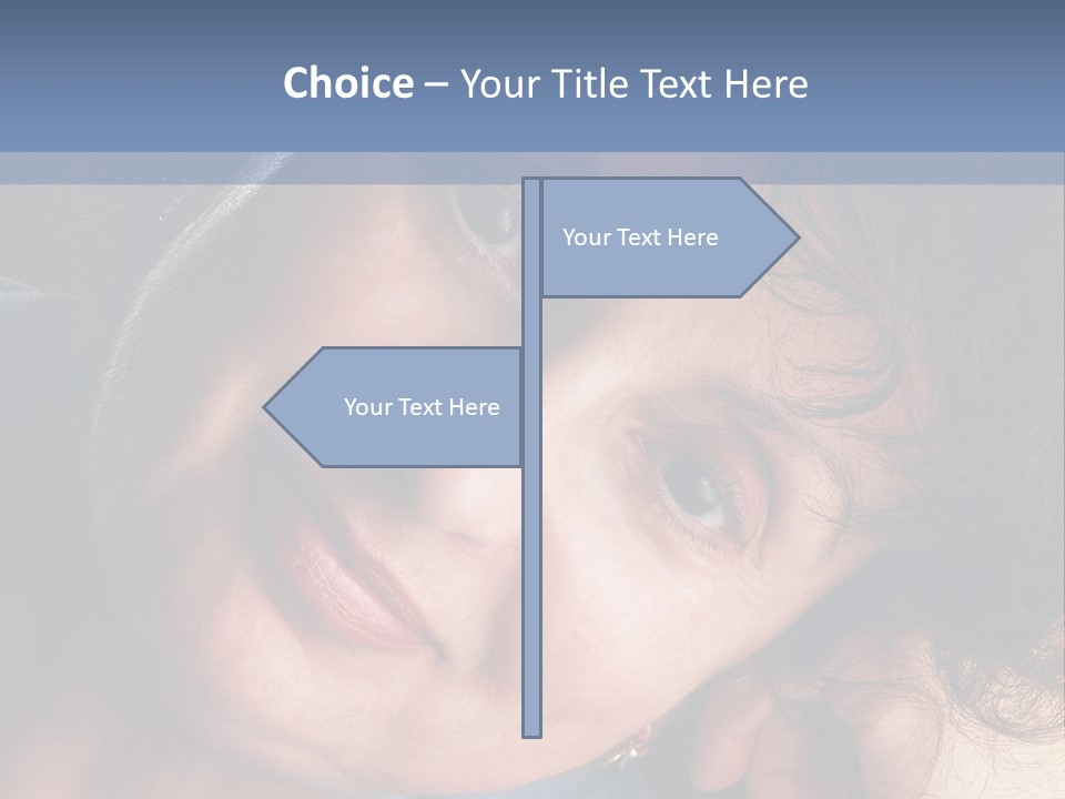 A Woman Is Smiling While Leaning Against A Wall PowerPoint Template