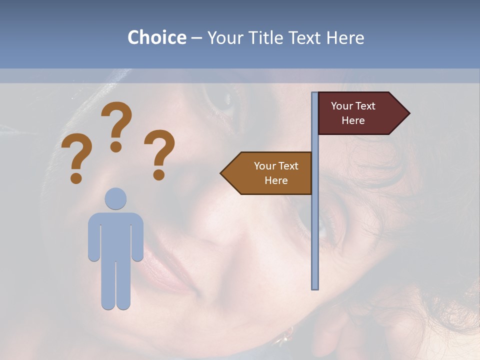 A Woman Is Smiling While Leaning Against A Wall PowerPoint Template