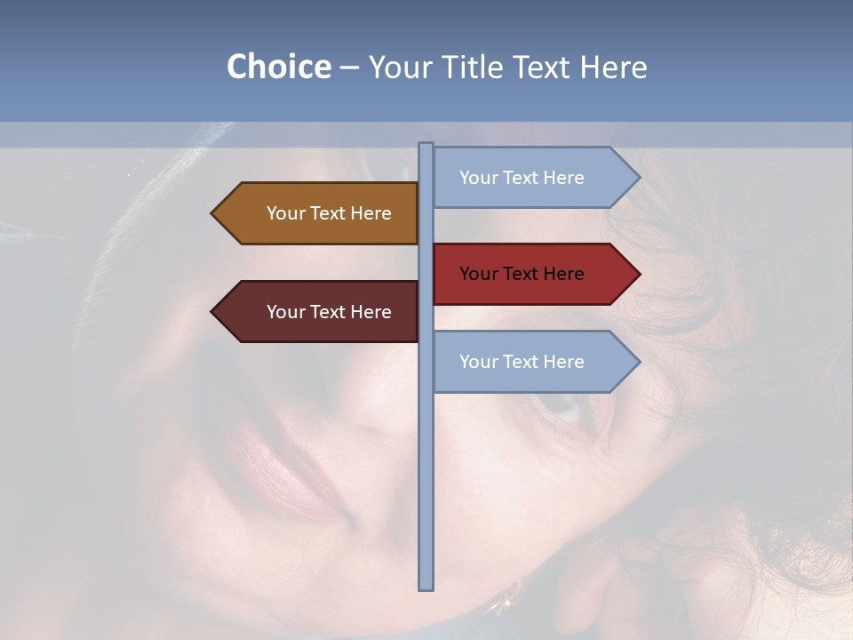 A Woman Is Smiling While Leaning Against A Wall PowerPoint Template