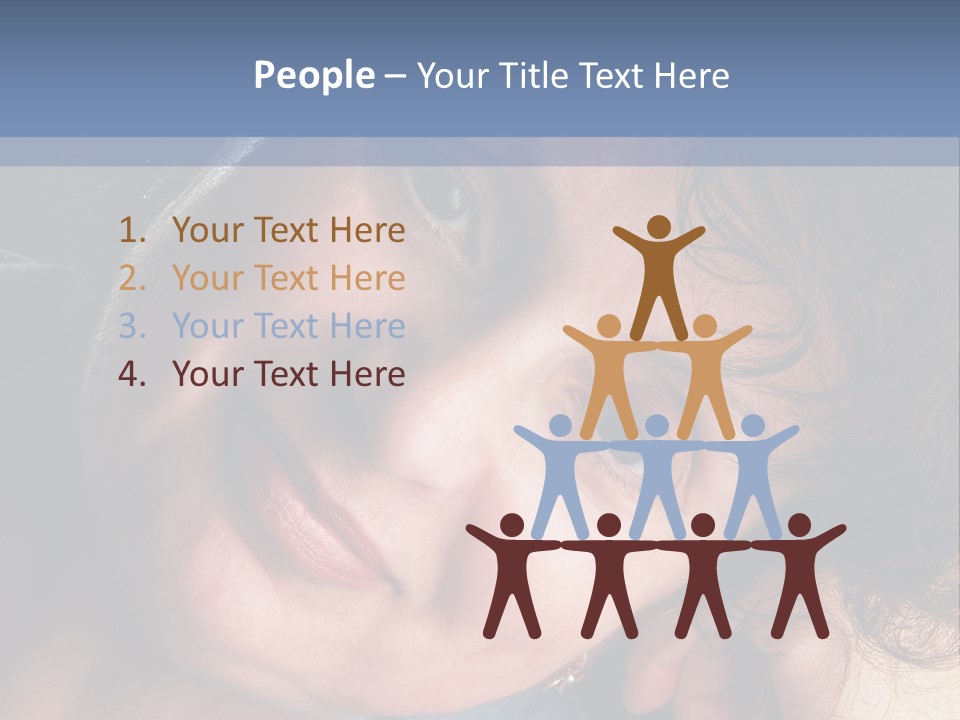 A Woman Is Smiling While Leaning Against A Wall PowerPoint Template