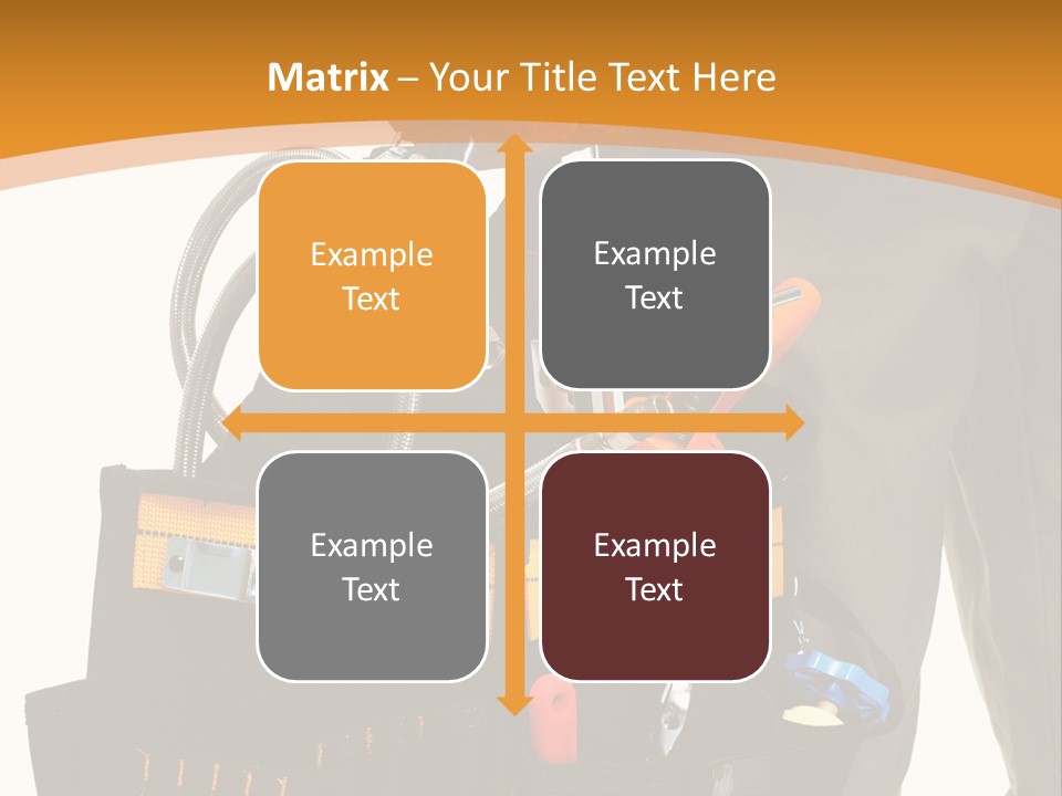 A Man Holding A Tool Belt With Tools In It PowerPoint Template