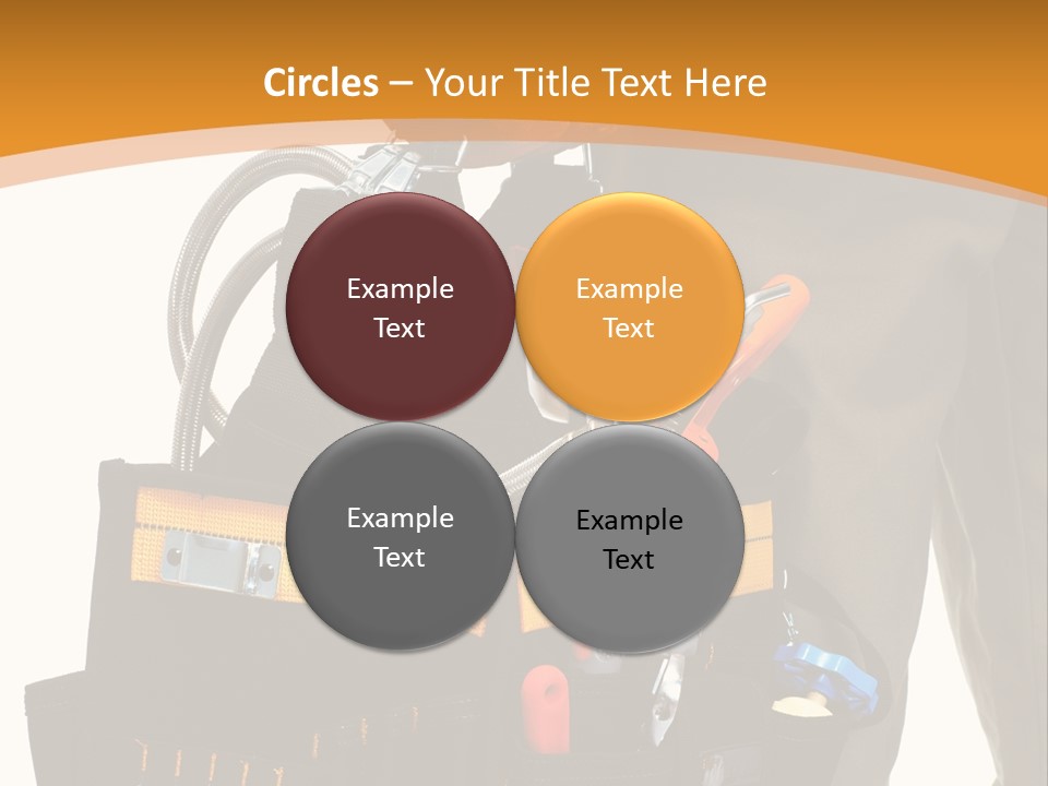 A Man Holding A Tool Belt With Tools In It PowerPoint Template